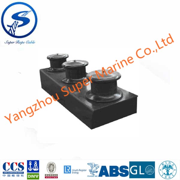 Cast Steel Open Type Three Roller Fairlead with Stand for Ship